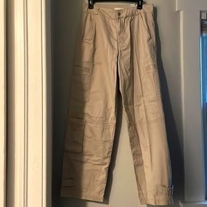 NEVER WORN H&M CARGO PANTS. SIZE 8. NEW. TAN COLOR.